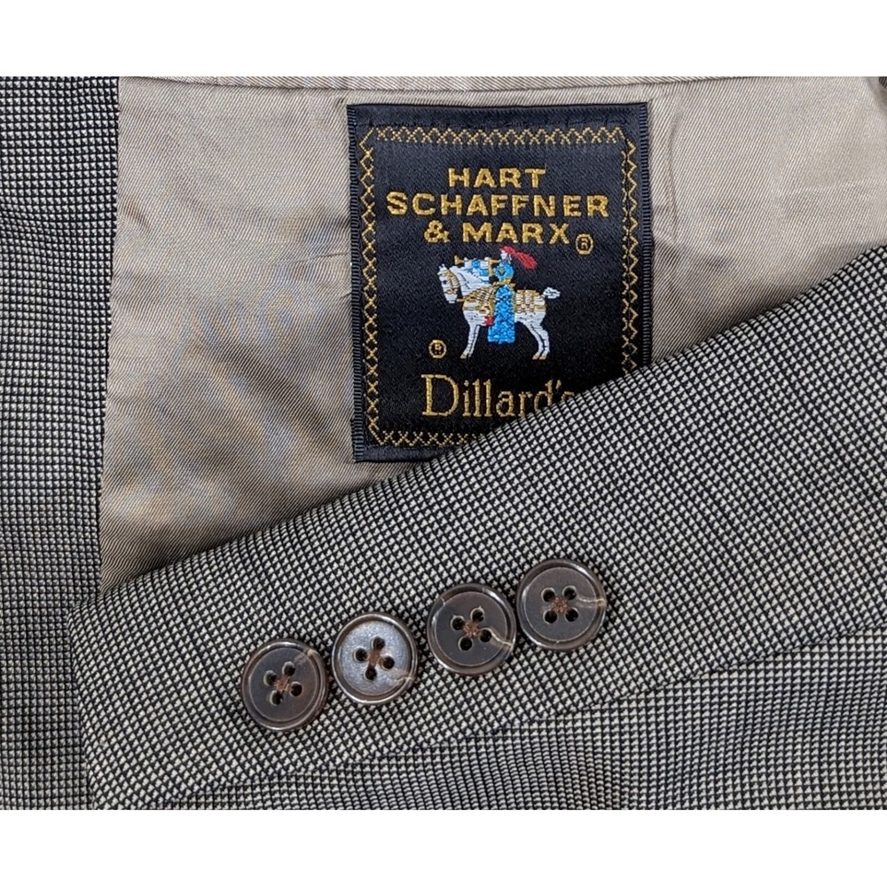 New No Tag Hart Schaffner Marx Gray Black Birdseye Wool 3 Button Sport Coat 41R